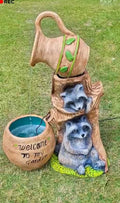 Woodland Raccoon Fountain