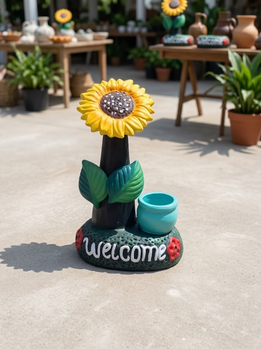 Sunflower Welcome Planter